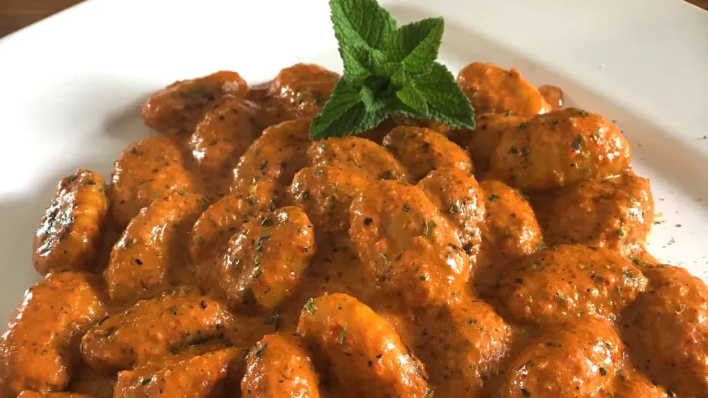 Gnocchi à la crème de poivron