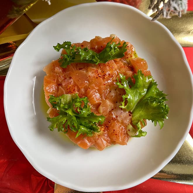 Tartare de saumon au gingembre et à la clémentine de Cyril Lignac