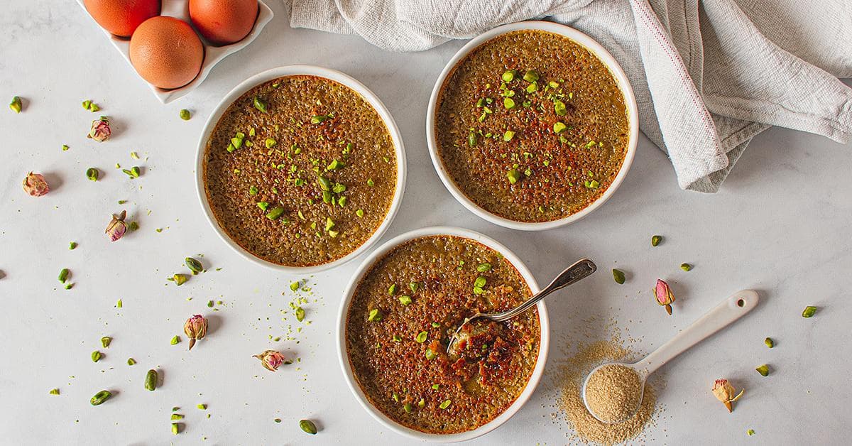 Crème brûlée à la pistache 